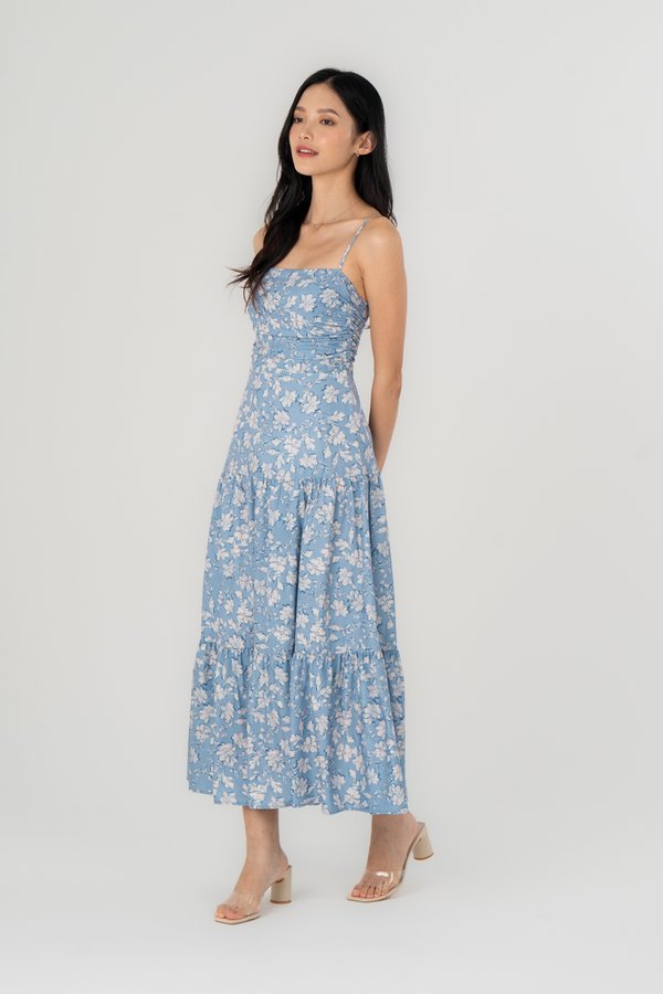 Edith Dress in Blue Floral