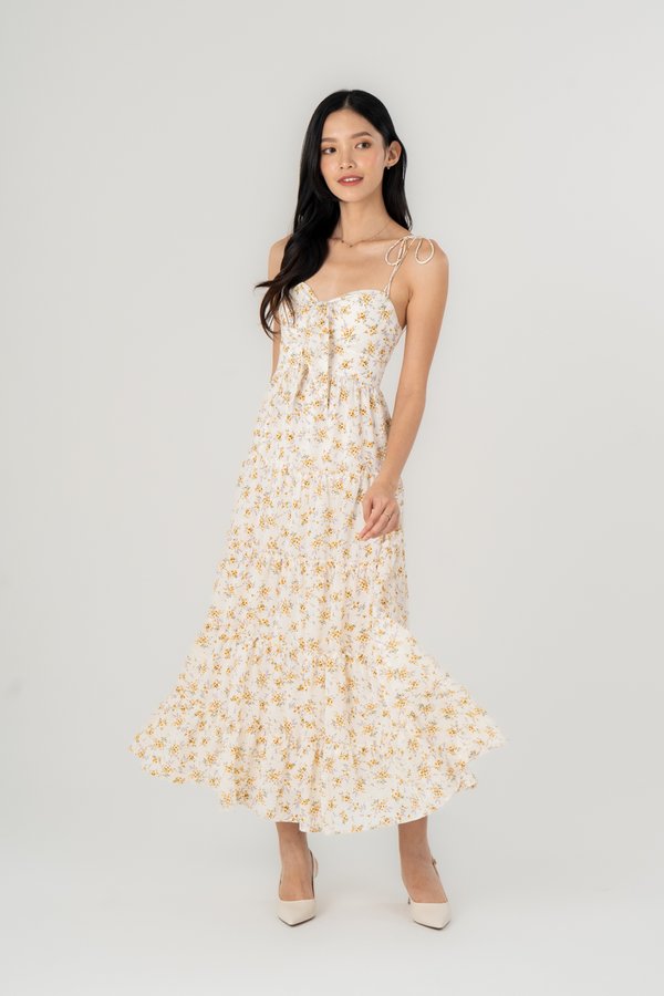 Anika Dress in White Floral
