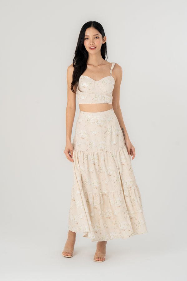 Mika Skirt in Cream Floral