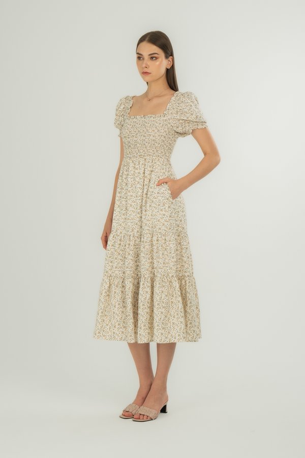 Brinley Dress in Cream Floral