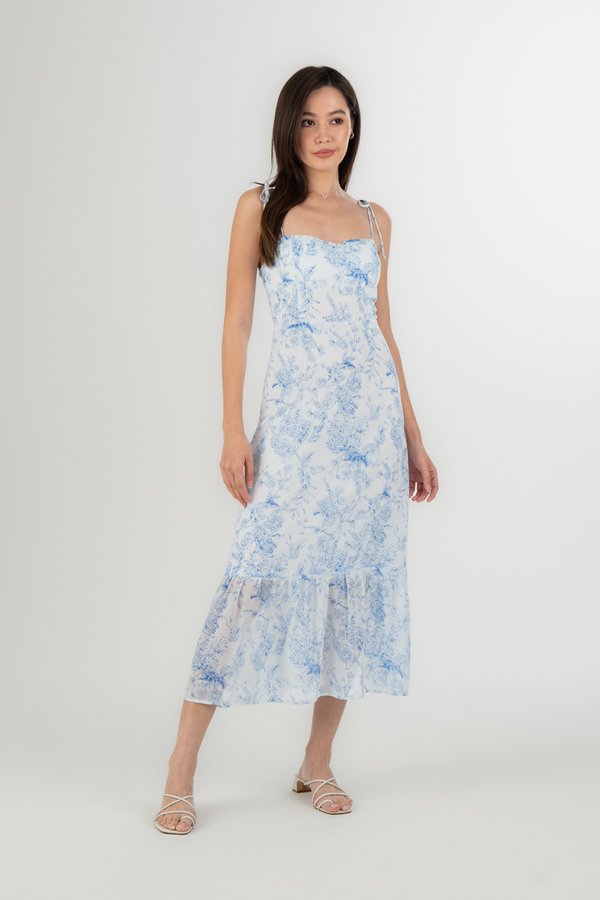 Mathilda Dress in Light Blue Floral