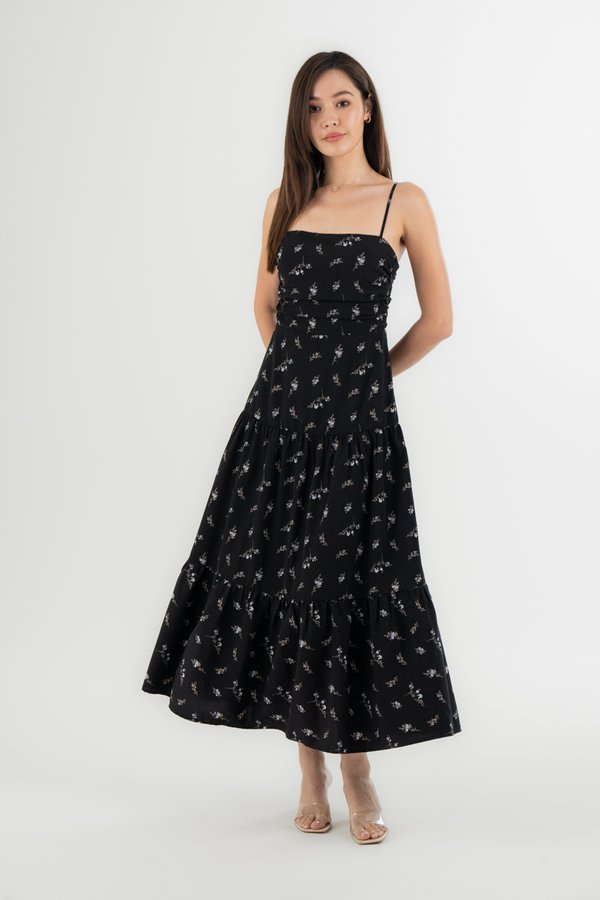 Edith Dress in Black Floral