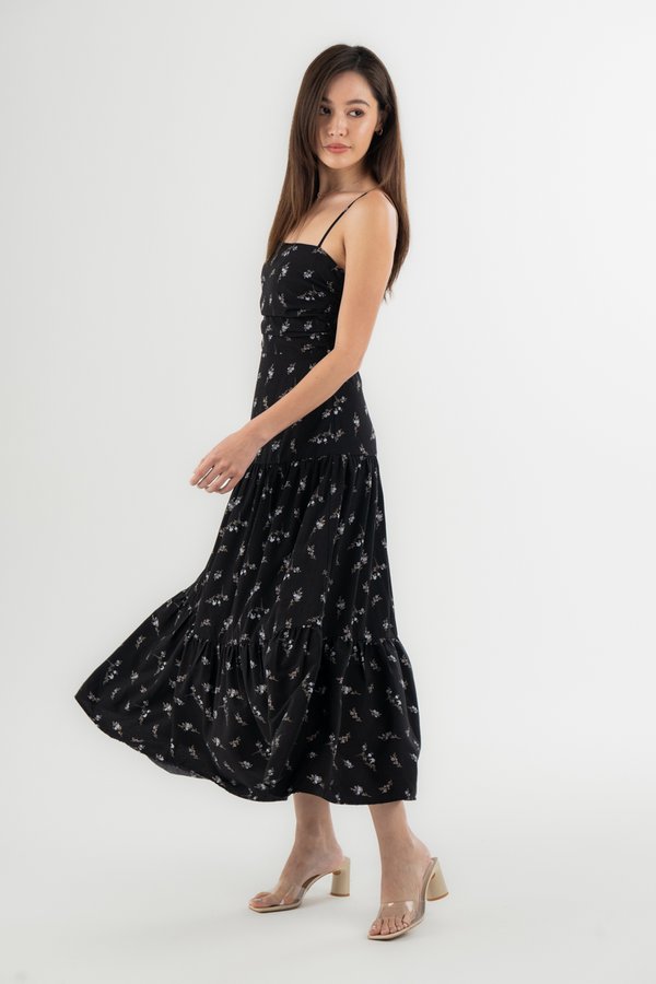 Edith Dress in Black Floral
