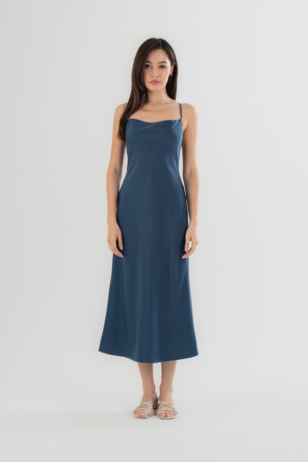 Arabelle Dress in Stone Blue