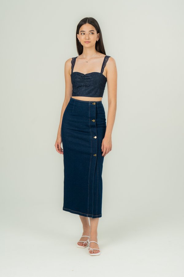 Sonia Denim Skirt in Dark Wash