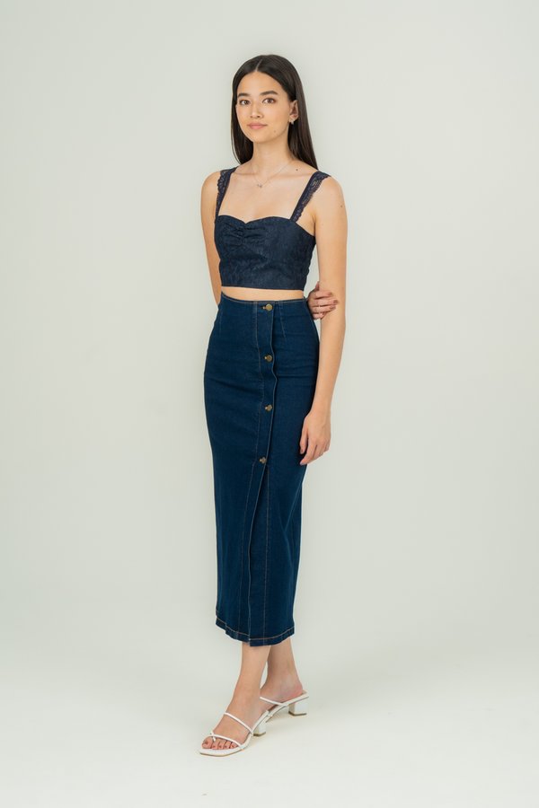 Sonia Denim Skirt in Dark Wash