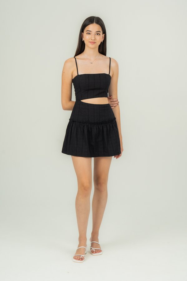 Martha Dress Romper in Black