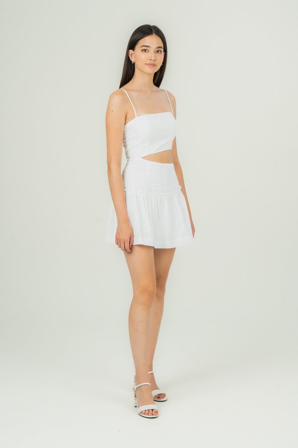 Martha Dress Romper in White