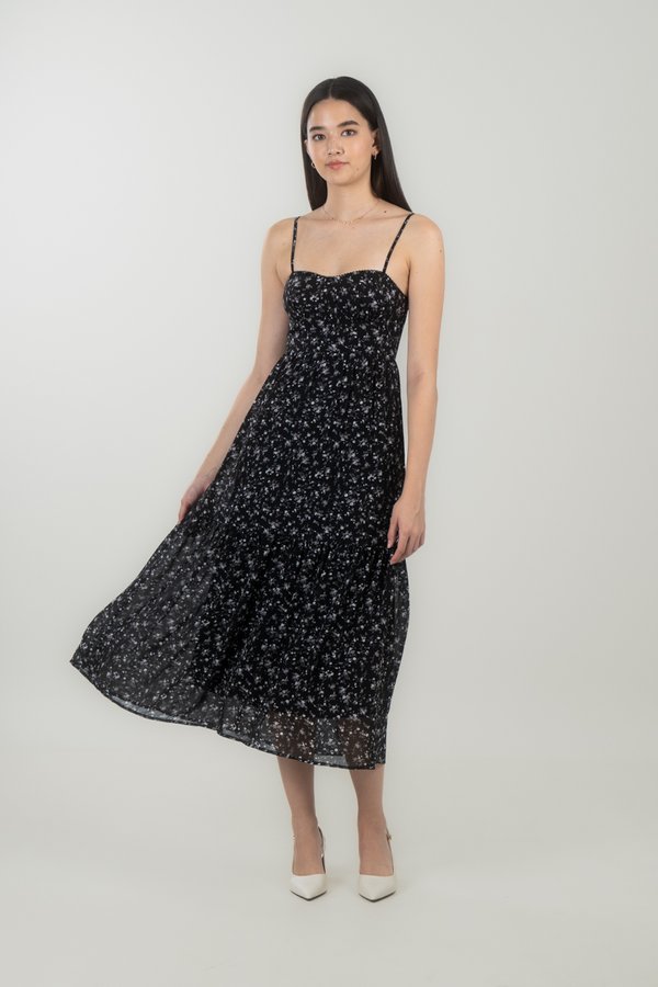 Delilah Dress in Black Floral