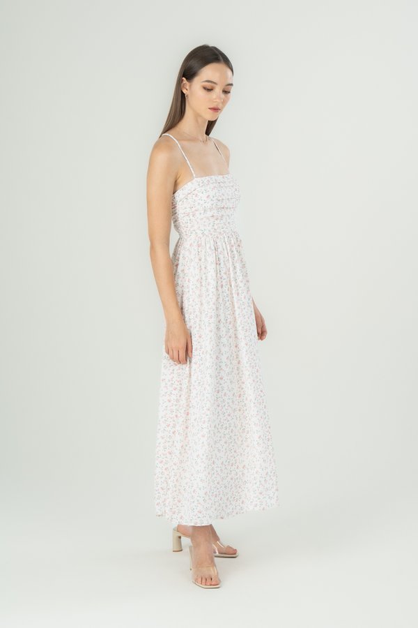 Esmeralda Dress in White Floral