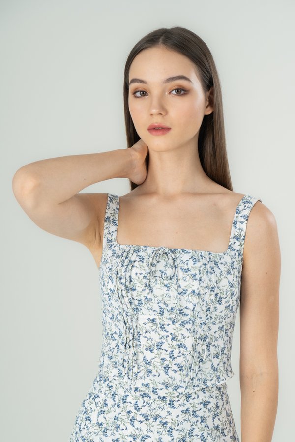 Janelle Top in Blue Floral