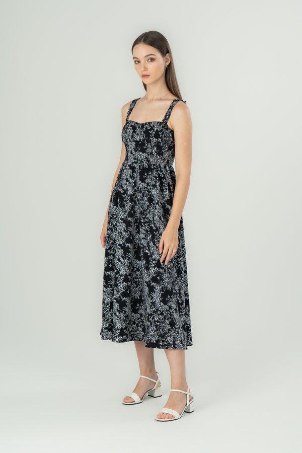 Fleur Dress in Black Floral