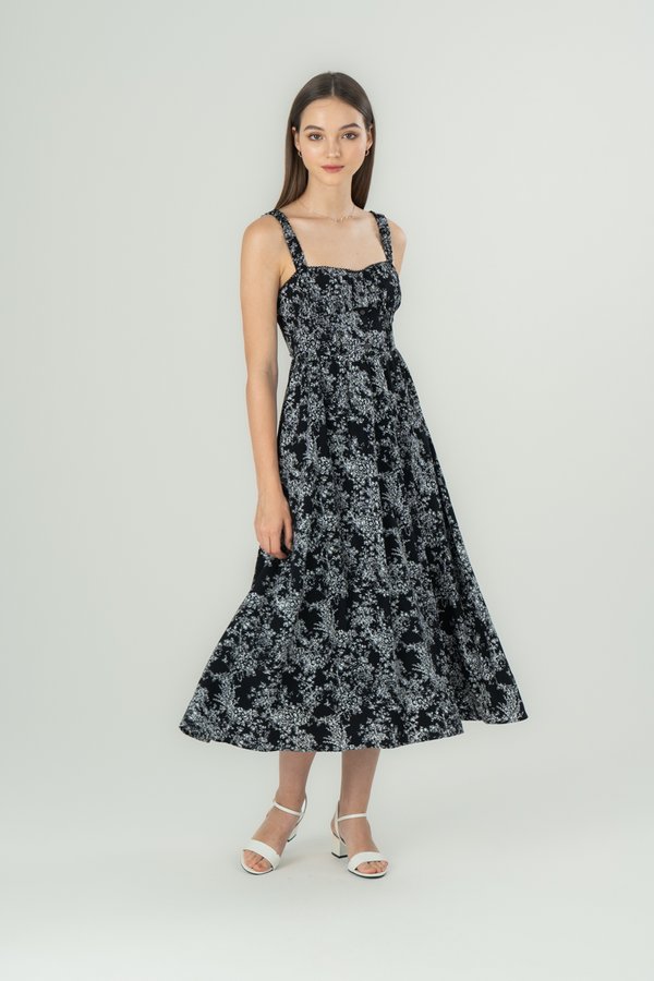 Fleur Dress in Black Floral