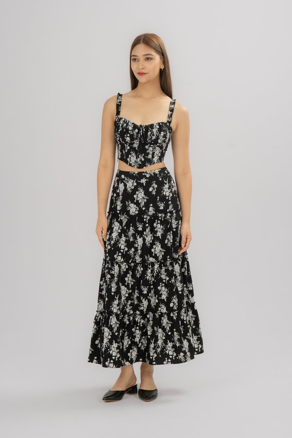 Kiara Skirt in Black Floral