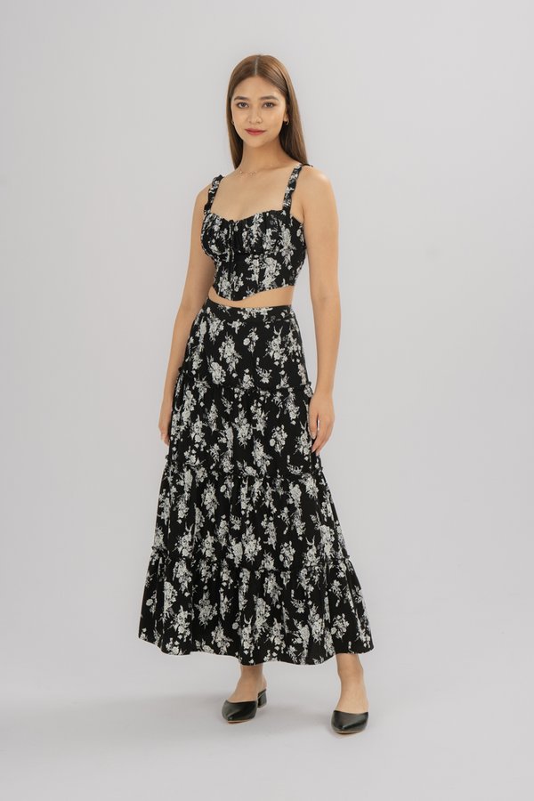 Kiara Skirt in Black Floral