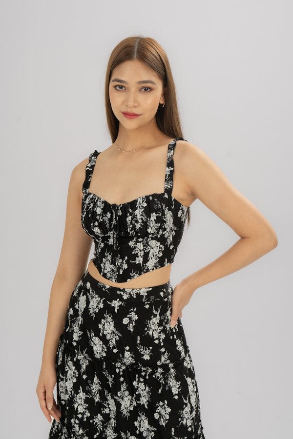 Kyozie Top in Black Floral