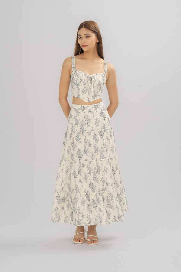 Kiara Skirt in White Floral