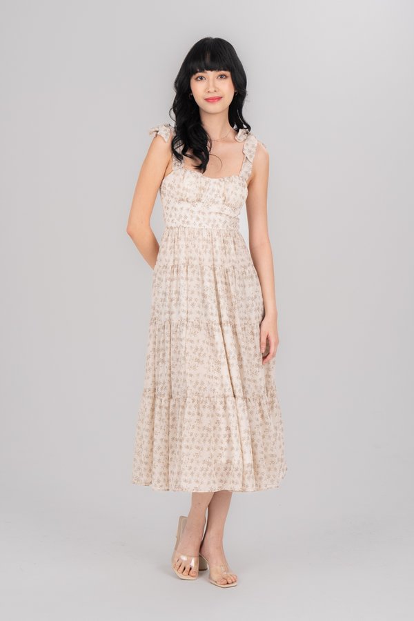 Flynn Dress in Nude Floral