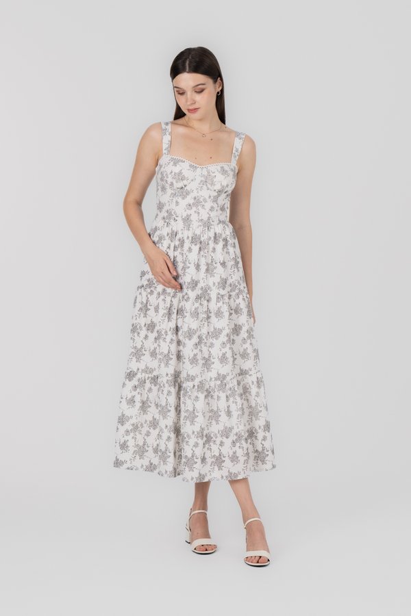 Adoncia Dress in Graphite Floral