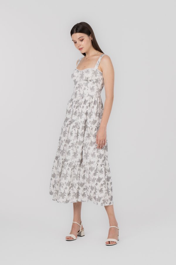 Adoncia Dress in Graphite Floral