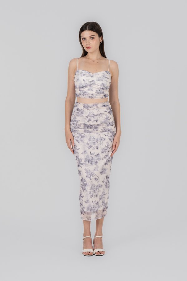 Ferlicia Skirt in Blue Floral