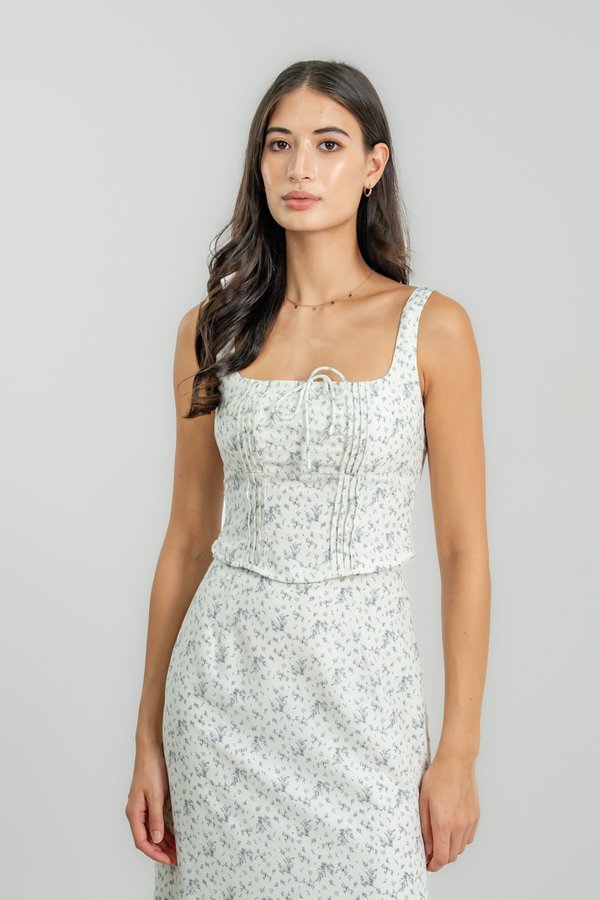 Janelle Top in Porcelain Floral