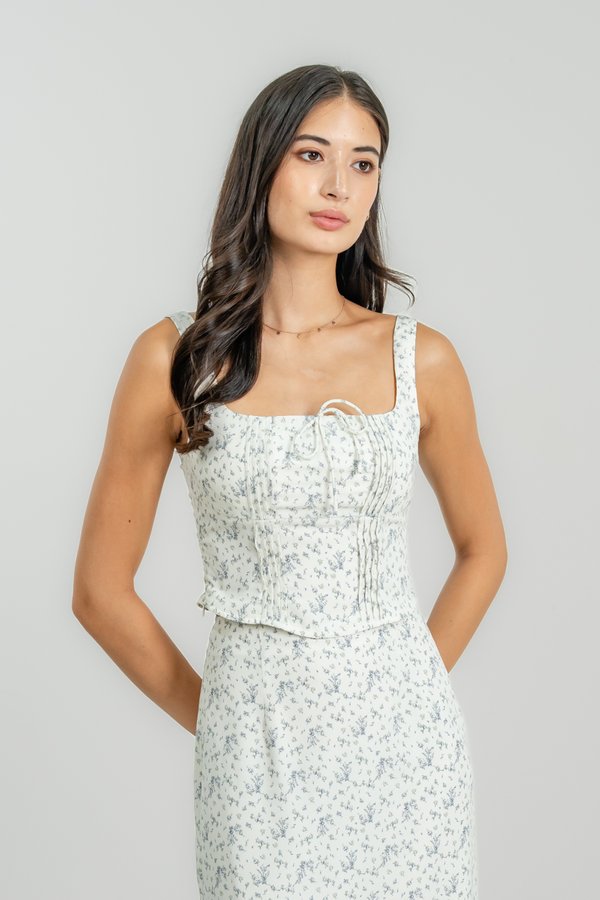 Janelle Top in Porcelain Floral