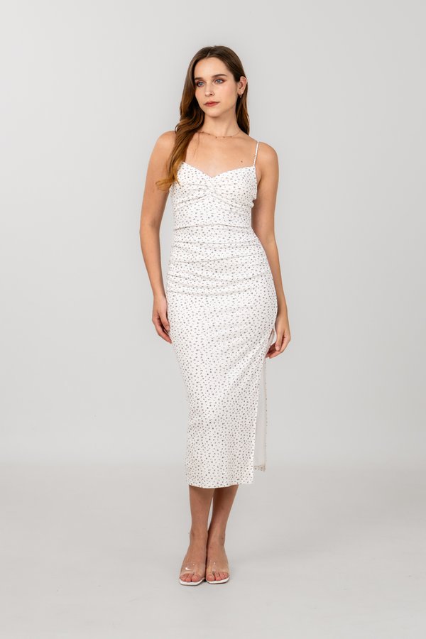 Belva Dress in White Floral