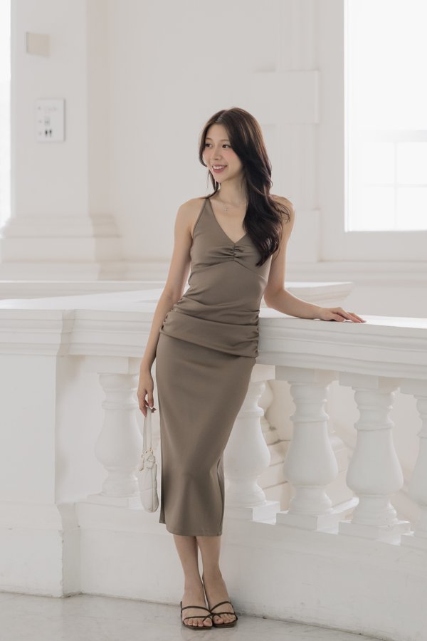 Fallon Dress in Taupe