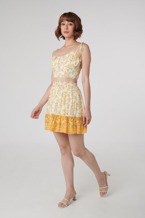 Ellery Skirt in Yellow Floral
